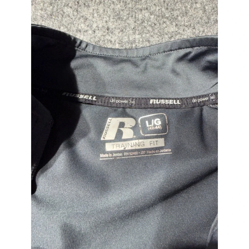 Russell Mens Dri-Power 360 Hybrid Training Jacket Gray Quilted Full Zip Large